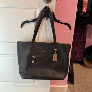 Coach - Pebbled Taylor Tote Shoulder Bag - Black -  #38312